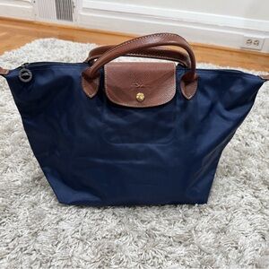 Longchamp Medium size Navy and Brown Tote Bag